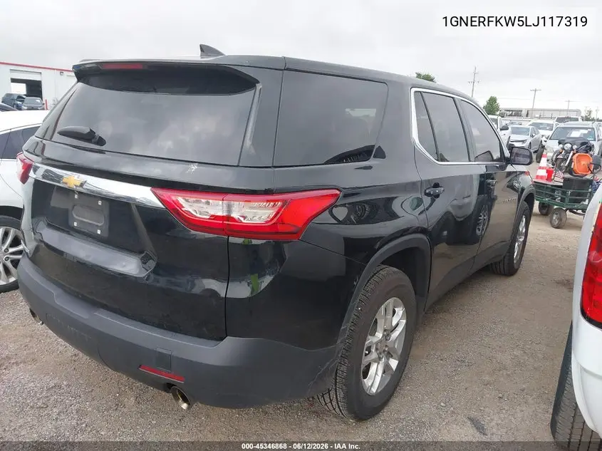 2020 Chevrolet Traverse Fwd Ls VIN: 1GNERFKW5LJ117319 Lot: 45346868