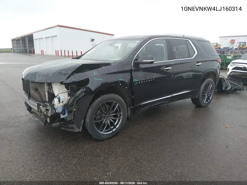 2020 Chevrolet Traverse Awd High Country VIN: 1GNEVNKW4LJ160314 Lot: 45355355