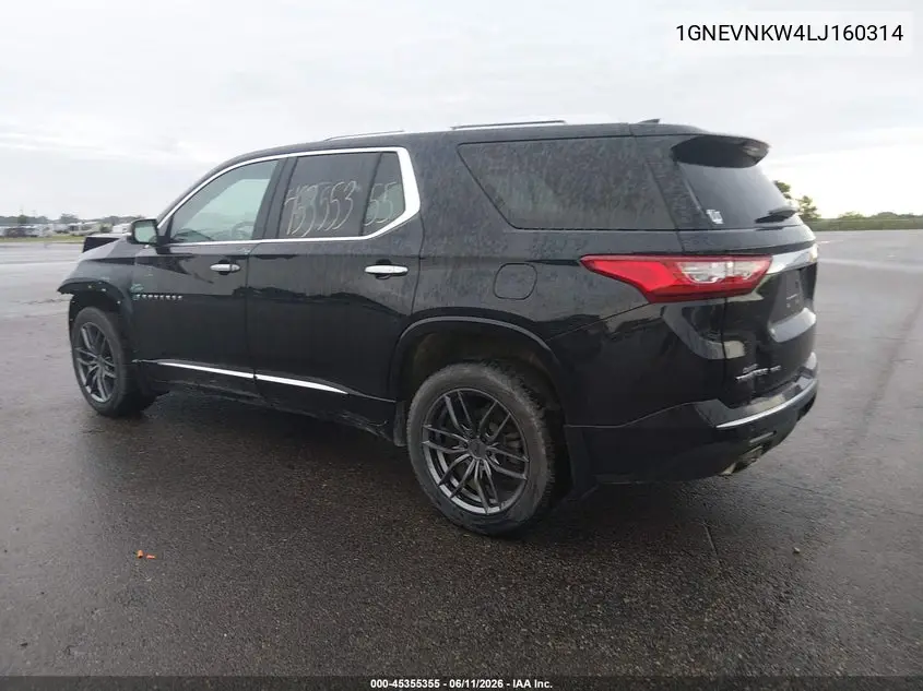 2020 Chevrolet Traverse Awd High Country VIN: 1GNEVNKW4LJ160314 Lot: 45355355