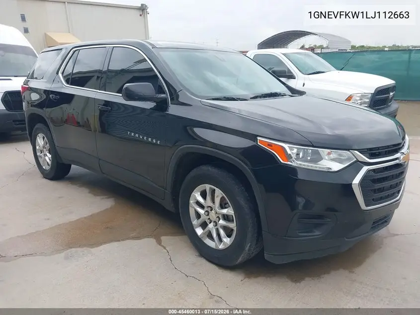 2020 Chevrolet Traverse Awd Ls VIN: 1GNEVFKW1LJ112663 Lot: 45460013