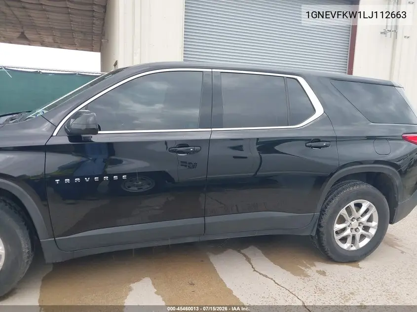 2020 Chevrolet Traverse Awd Ls VIN: 1GNEVFKW1LJ112663 Lot: 45460013