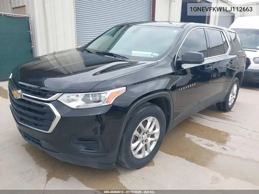 2020 Chevrolet Traverse Awd Ls VIN: 1GNEVFKW1LJ112663 Lot: 45460013