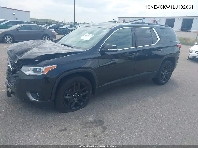 2020 Chevrolet Traverse Awd Lt Cloth VIN: 1GNEVGKW1LJ192861 Lot: 45504647