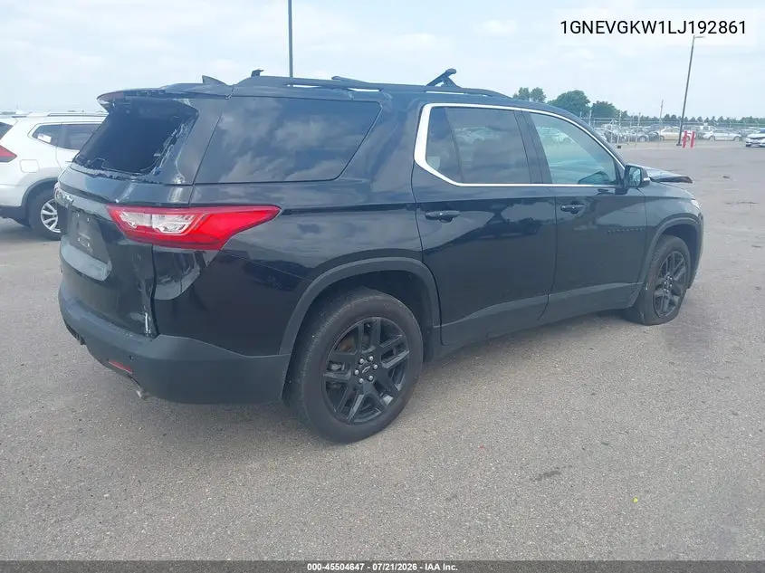 2020 Chevrolet Traverse Awd Lt Cloth VIN: 1GNEVGKW1LJ192861 Lot: 45504647