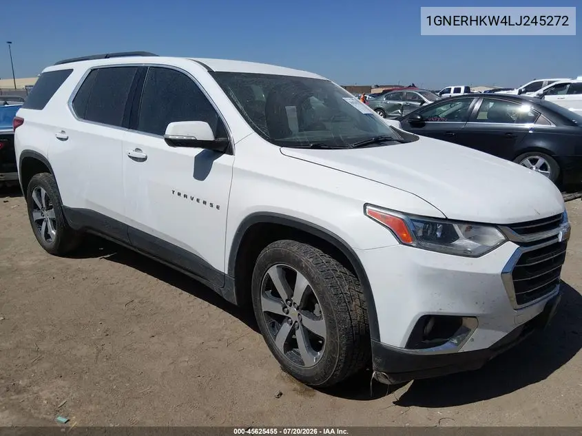 2020 Chevrolet Traverse Fwd Lt Leather VIN: 1GNERHKW4LJ245272 Lot: 45625455