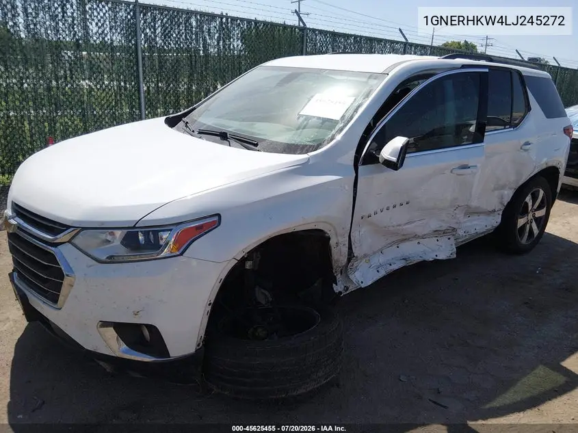 2020 Chevrolet Traverse Fwd Lt Leather VIN: 1GNERHKW4LJ245272 Lot: 45625455