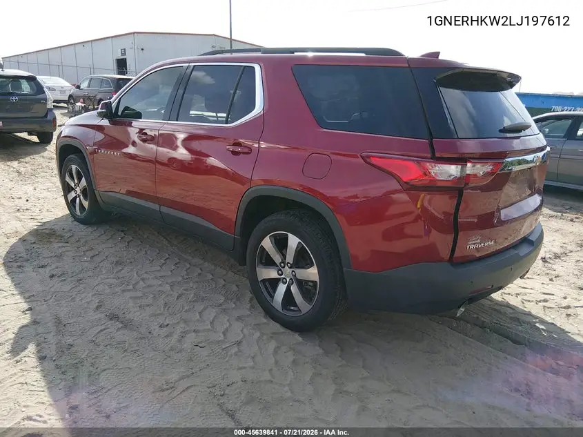 2020 Chevrolet Traverse Fwd Lt Leather VIN: 1GNERHKW2LJ197612 Lot: 45639841