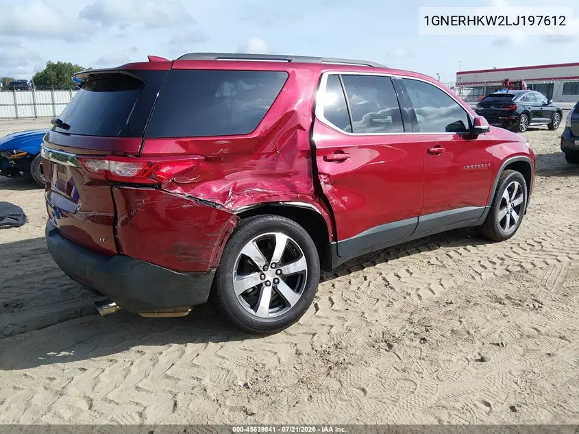 2020 Chevrolet Traverse Fwd Lt Leather VIN: 1GNERHKW2LJ197612 Lot: 45639841