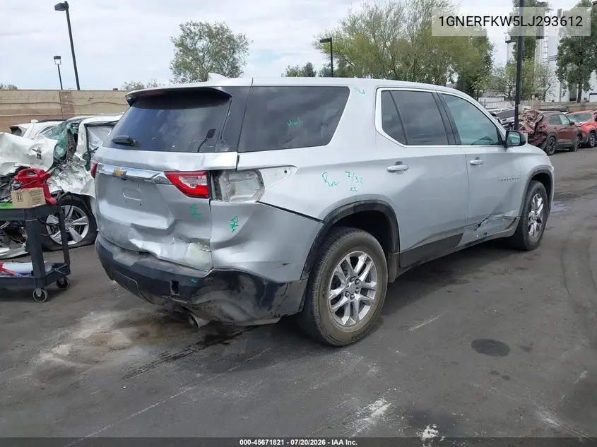 2020 Chevrolet Traverse Fwd Ls VIN: 1GNERFKW5LJ293612 Lot: 45671821