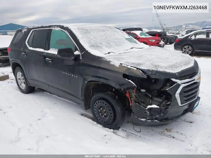 1GNEVFKWXMJ263468 2021 Chevrolet Traverse Awd Ls