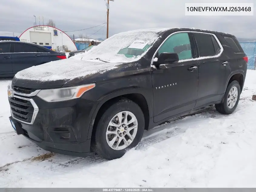 1GNEVFKWXMJ263468 2021 Chevrolet Traverse Awd Ls