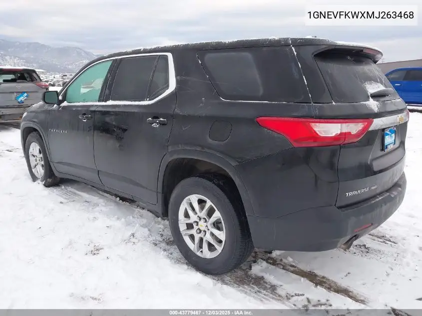 1GNEVFKWXMJ263468 2021 Chevrolet Traverse Awd Ls
