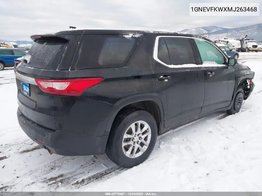 1GNEVFKWXMJ263468 2021 Chevrolet Traverse Awd Ls