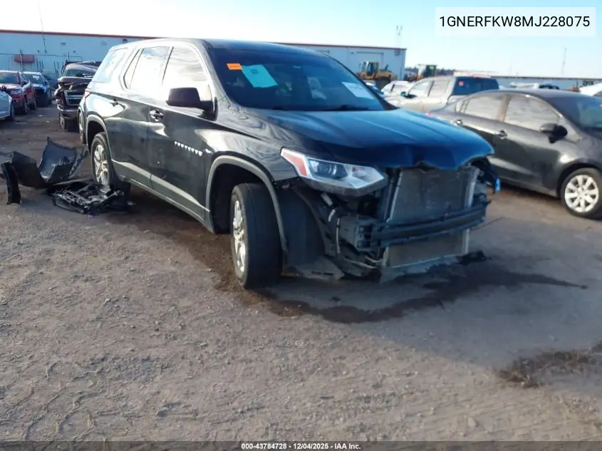 1GNERFKW8MJ228075 2021 Chevrolet Traverse Fwd Ls