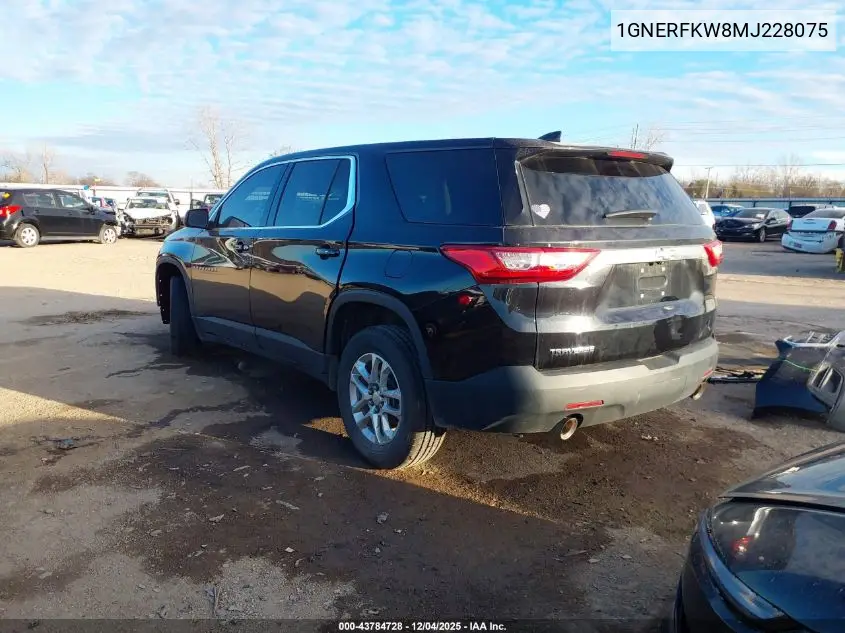 1GNERFKW8MJ228075 2021 Chevrolet Traverse Fwd Ls