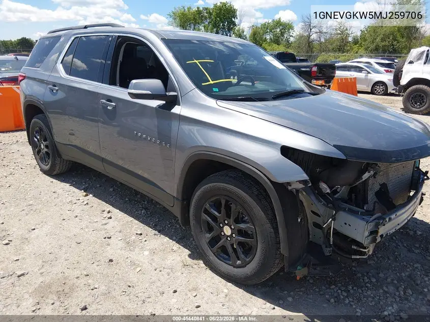 2021 Chevrolet Traverse Awd Lt Cloth VIN: 1GNEVGKW5MJ259706 Lot: 45440841