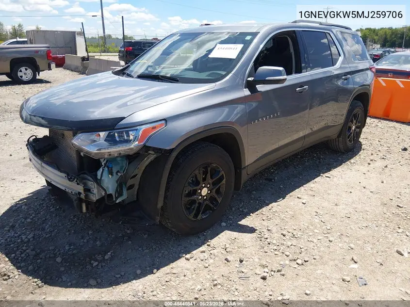 2021 Chevrolet Traverse Awd Lt Cloth VIN: 1GNEVGKW5MJ259706 Lot: 45440841