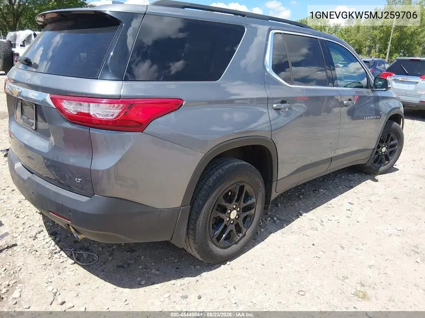 2021 Chevrolet Traverse Awd Lt Cloth VIN: 1GNEVGKW5MJ259706 Lot: 45440841