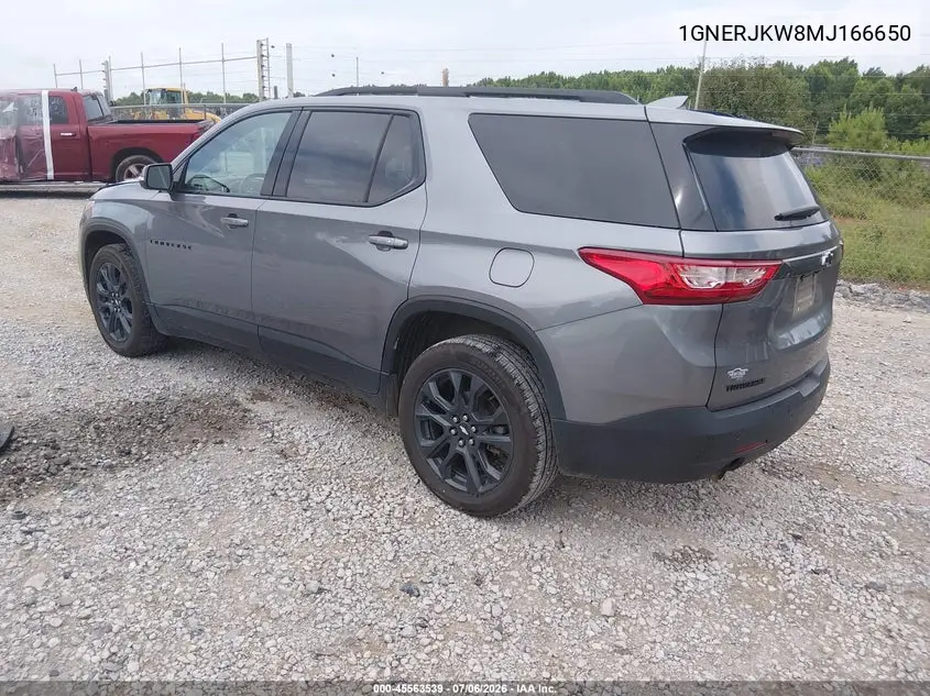 2021 Chevrolet Traverse Fwd Rs VIN: 1GNERJKW8MJ166650 Lot: 45563539