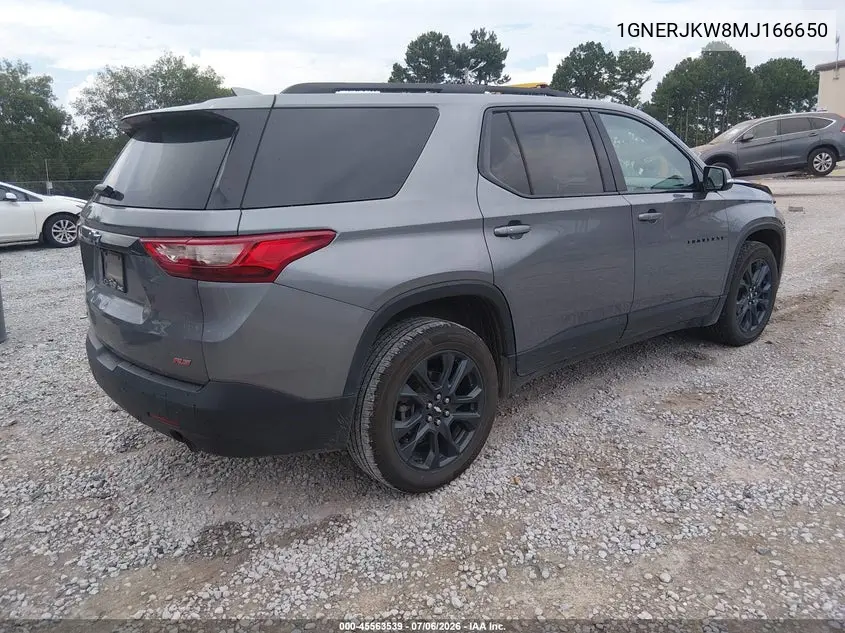 2021 Chevrolet Traverse Fwd Rs VIN: 1GNERJKW8MJ166650 Lot: 45563539