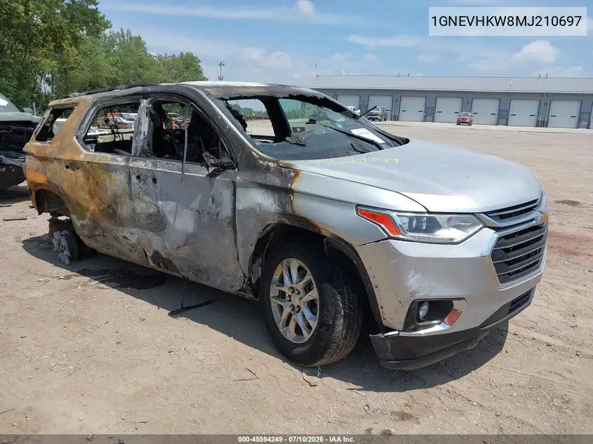 2021 Chevrolet Traverse Awd Lt Leather VIN: 1GNEVHKW8MJ210697 Lot: 45594249