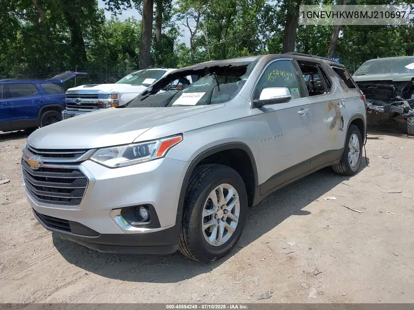 2021 Chevrolet Traverse Awd Lt Leather VIN: 1GNEVHKW8MJ210697 Lot: 45594249