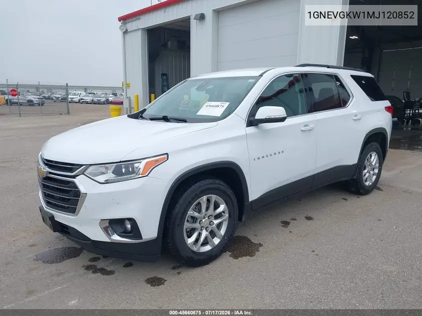 2021 Chevrolet Traverse Awd Lt Cloth VIN: 1GNEVGKW1MJ120852 Lot: 45660875
