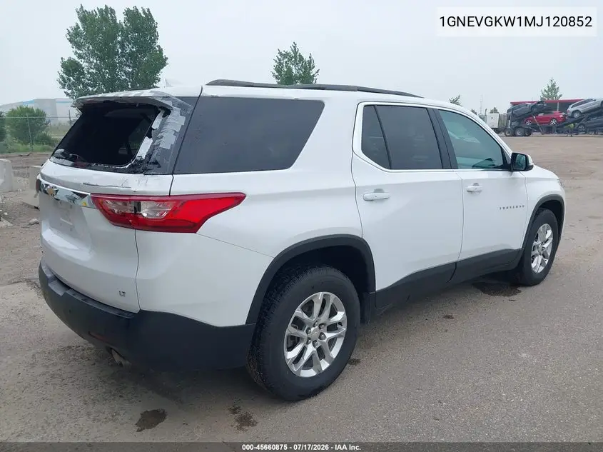 2021 Chevrolet Traverse Awd Lt Cloth VIN: 1GNEVGKW1MJ120852 Lot: 45660875