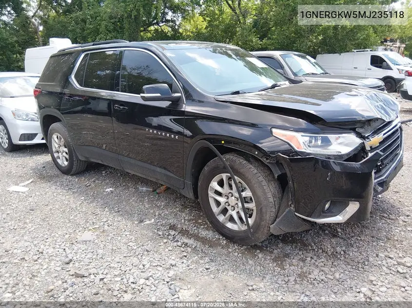 2021 Chevrolet Traverse Fwd Lt Cloth VIN: 1GNERGKW5MJ235118 Lot: 45674115