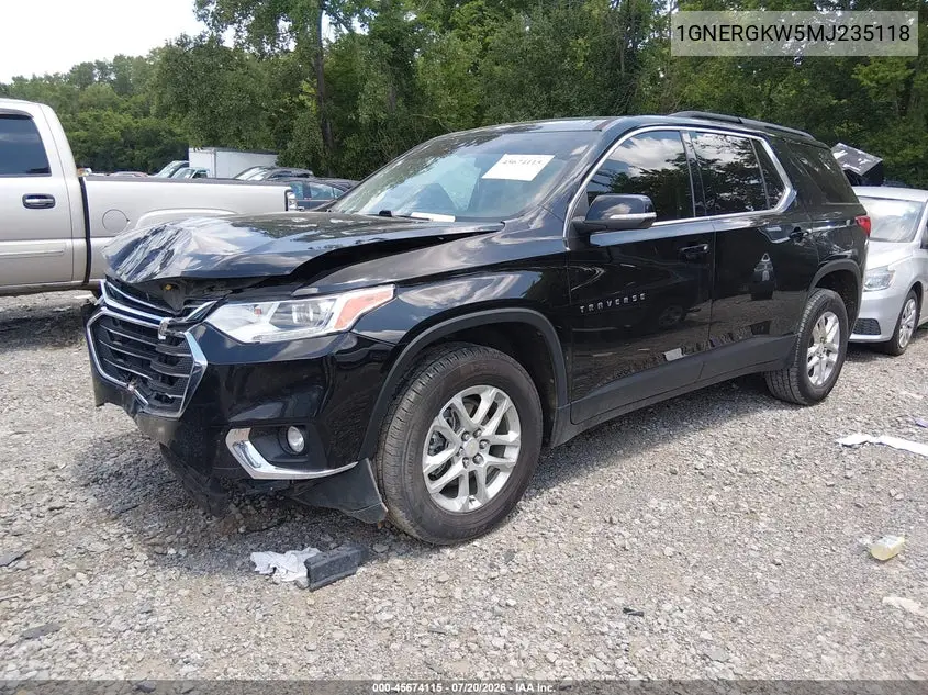 2021 Chevrolet Traverse Fwd Lt Cloth VIN: 1GNERGKW5MJ235118 Lot: 45674115