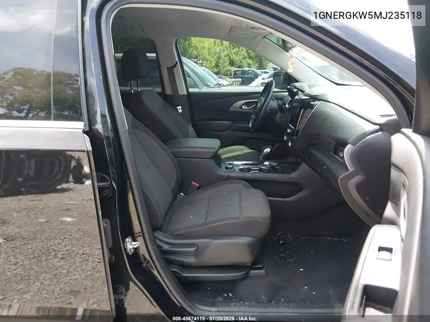 2021 Chevrolet Traverse Fwd Lt Cloth VIN: 1GNERGKW5MJ235118 Lot: 45674115