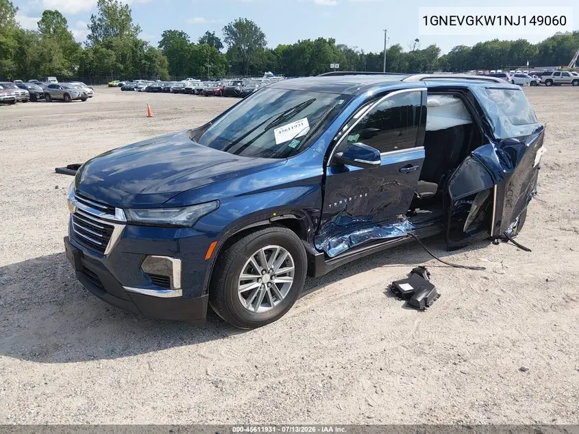 2022 Chevrolet Traverse Awd Lt Cloth VIN: 1GNEVGKW1NJ149060 Lot: 45611931