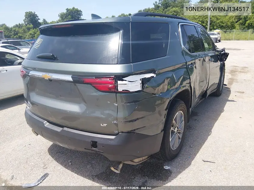 2022 Chevrolet Traverse Fwd Lt Leather VIN: 1GNERHKW8NJ134517 Lot: 45660110
