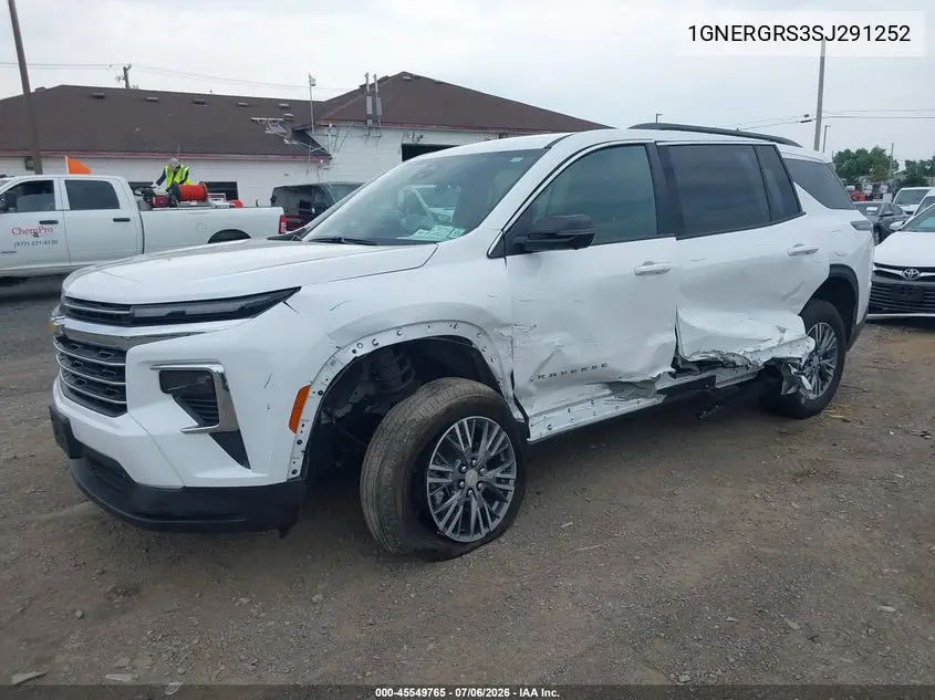 2025 Chevrolet Traverse Fwd Lt VIN: 1GNERGRS3SJ291252 Lot: 45549765