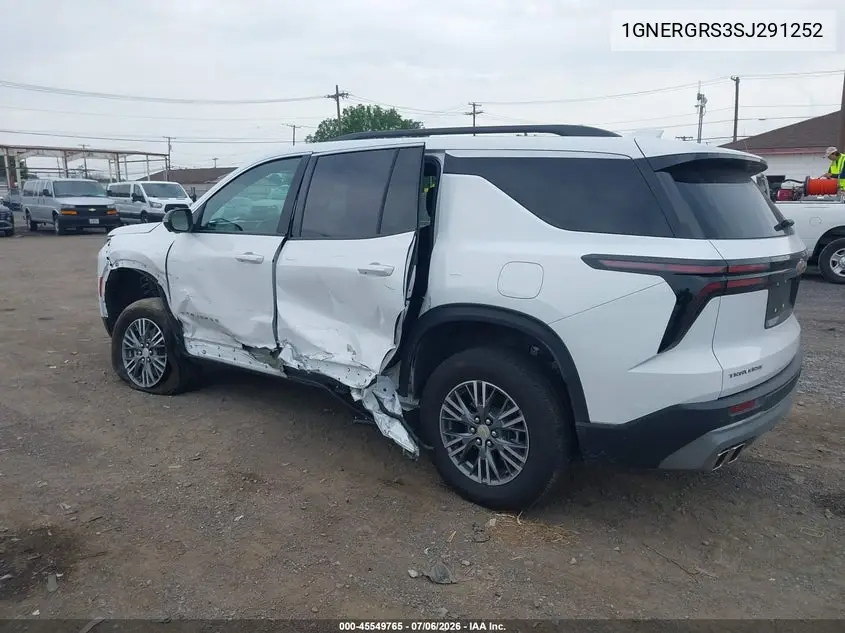 2025 Chevrolet Traverse Fwd Lt VIN: 1GNERGRS3SJ291252 Lot: 45549765