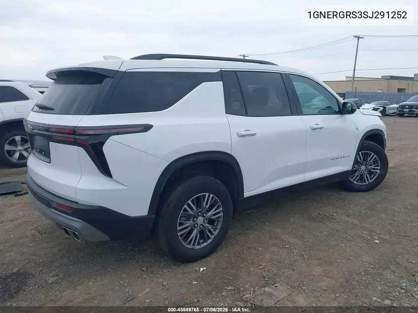 2025 Chevrolet Traverse Fwd Lt VIN: 1GNERGRS3SJ291252 Lot: 45549765