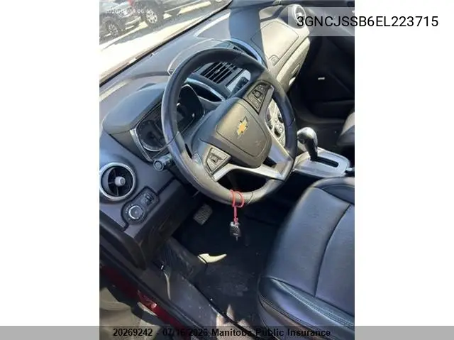 2014 Chevrolet Trax Ltz VIN: 3GNCJSSB6EL223715 Lot: 20269242