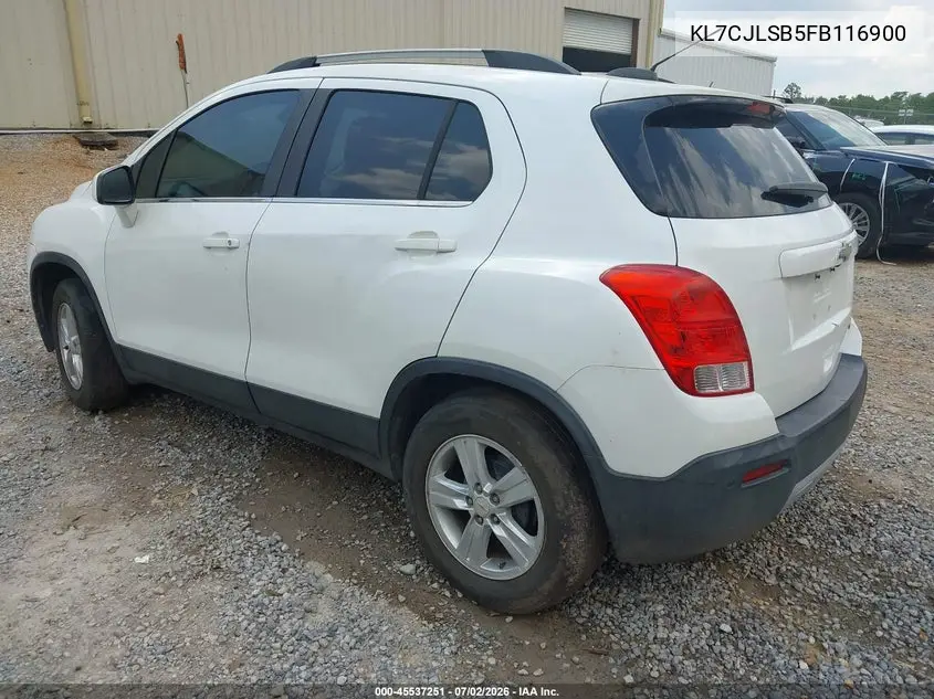 2015 Chevrolet Trax Lt VIN: KL7CJLSB5FB116900 Lot: 45537251