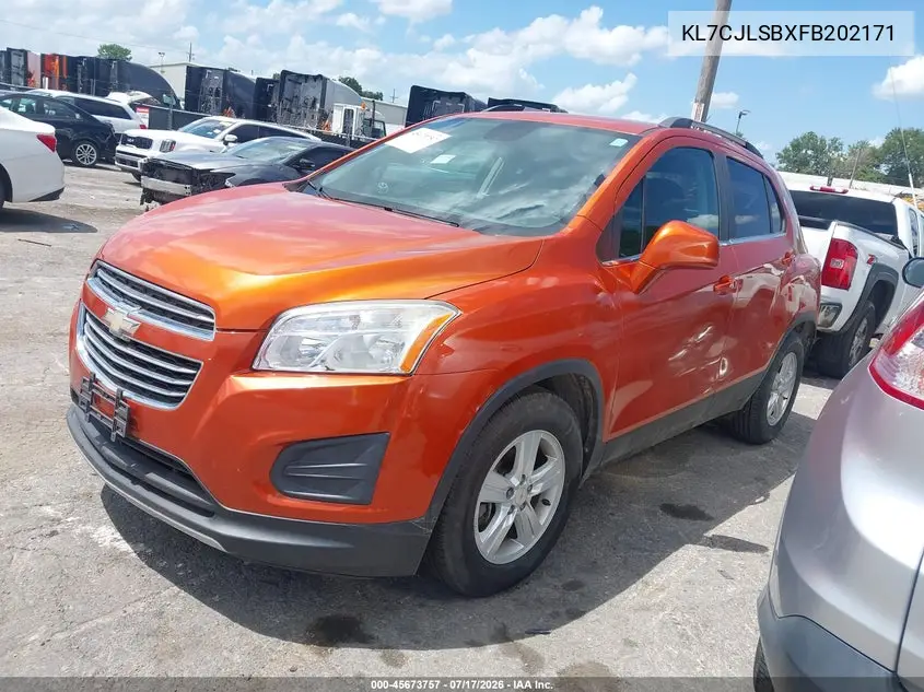 2015 Chevrolet Trax Lt VIN: KL7CJLSBXFB202171 Lot: 45673757