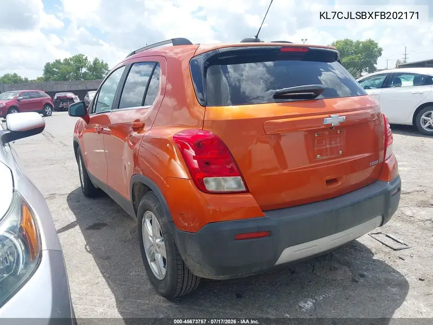 2015 Chevrolet Trax Lt VIN: KL7CJLSBXFB202171 Lot: 45673757