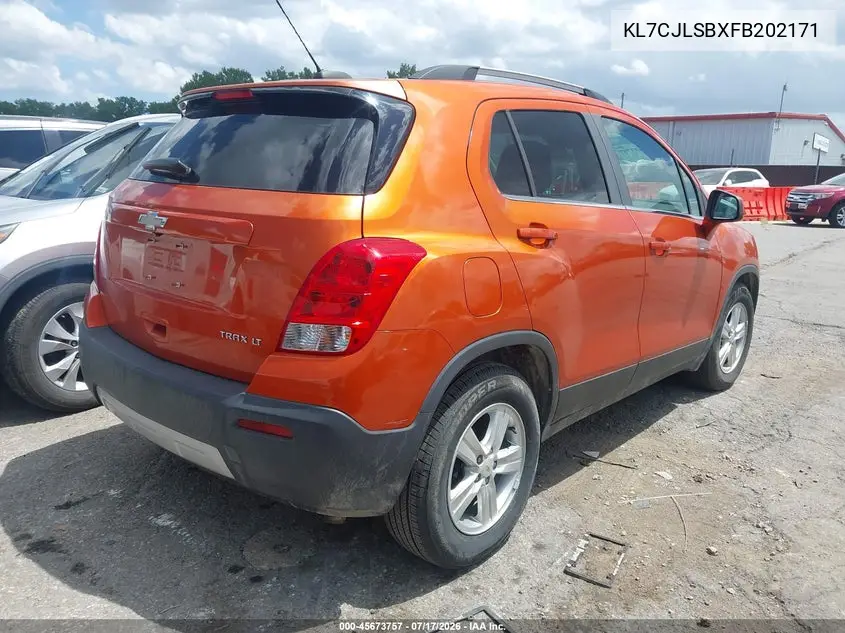 2015 Chevrolet Trax Lt VIN: KL7CJLSBXFB202171 Lot: 45673757