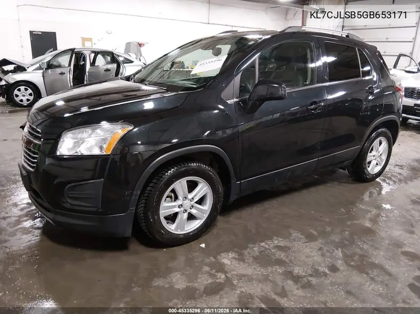 2016 Chevrolet Trax Lt VIN: KL7CJLSB5GB653171 Lot: 45335296