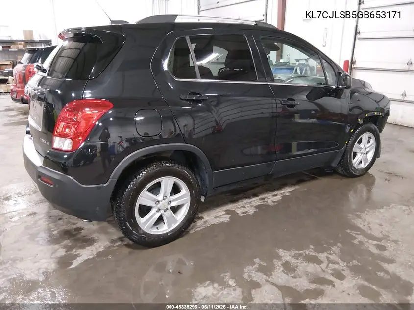 2016 Chevrolet Trax Lt VIN: KL7CJLSB5GB653171 Lot: 45335296