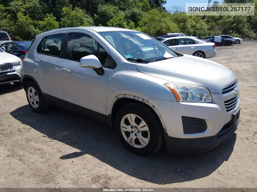 2016 Chevrolet Trax Ls VIN: 3GNCJKSB5GL257177 Lot: 45541564