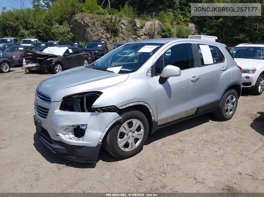 2016 Chevrolet Trax Ls VIN: 3GNCJKSB5GL257177 Lot: 45541564