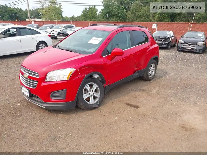 2016 Chevrolet Trax 1Lt VIN: KL7CJLSB0GB739035 Lot: 45600548