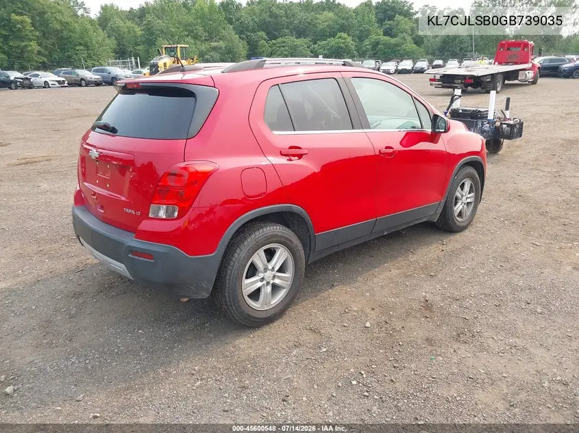 2016 Chevrolet Trax 1Lt VIN: KL7CJLSB0GB739035 Lot: 45600548