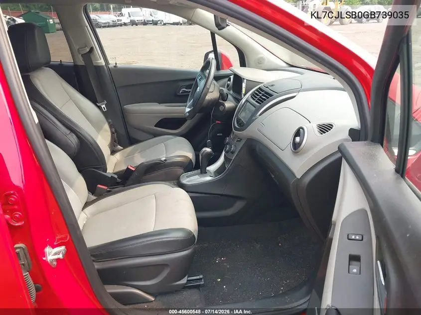 2016 Chevrolet Trax 1Lt VIN: KL7CJLSB0GB739035 Lot: 45600548