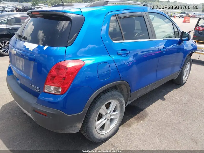 2016 Chevrolet Trax Lt VIN: KL7CJPSB5GB760180 Lot: 45625453