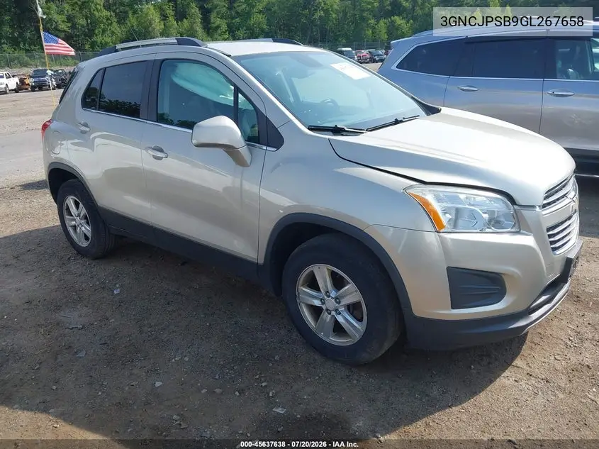 2016 Chevrolet Trax Lt VIN: 3GNCJPSB9GL267658 Lot: 45637638